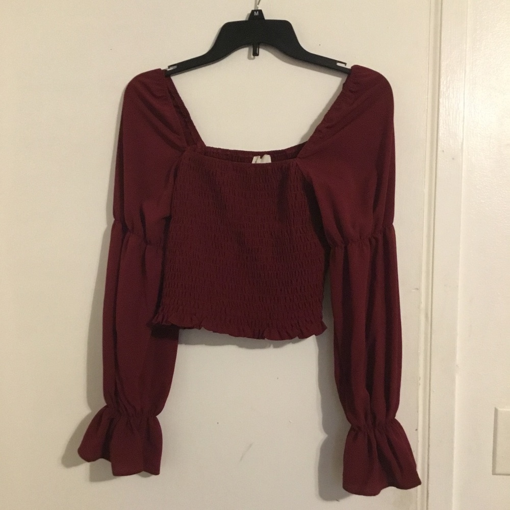 Burgundy long sleeve top!